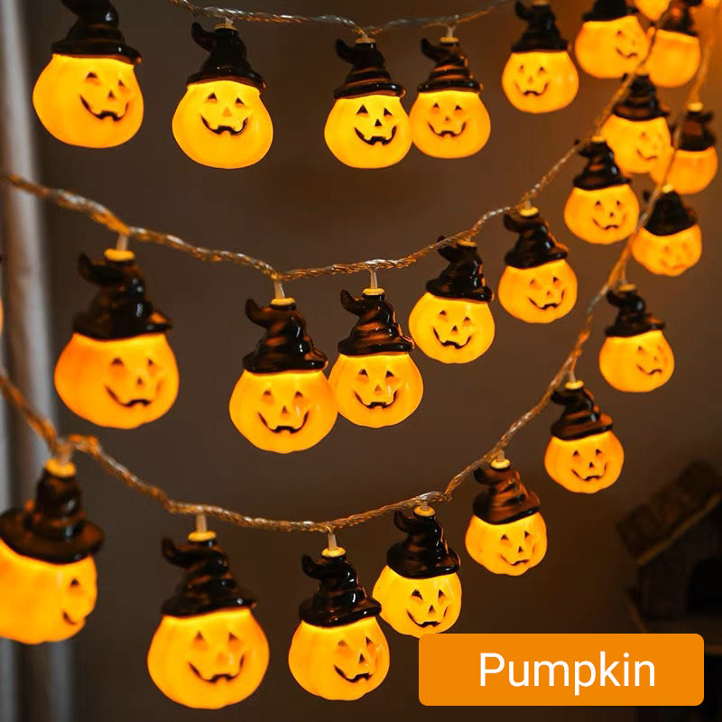 Guirlande Lumineuse Halloween à Piles – 2 Modes (Fixe et Clignotant), 3m 10 LED