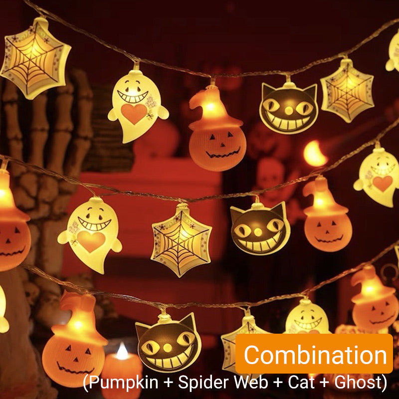 Guirlande Lumineuse Halloween à Piles – 2 Modes (Fixe et Clignotant), 3m 10 LED