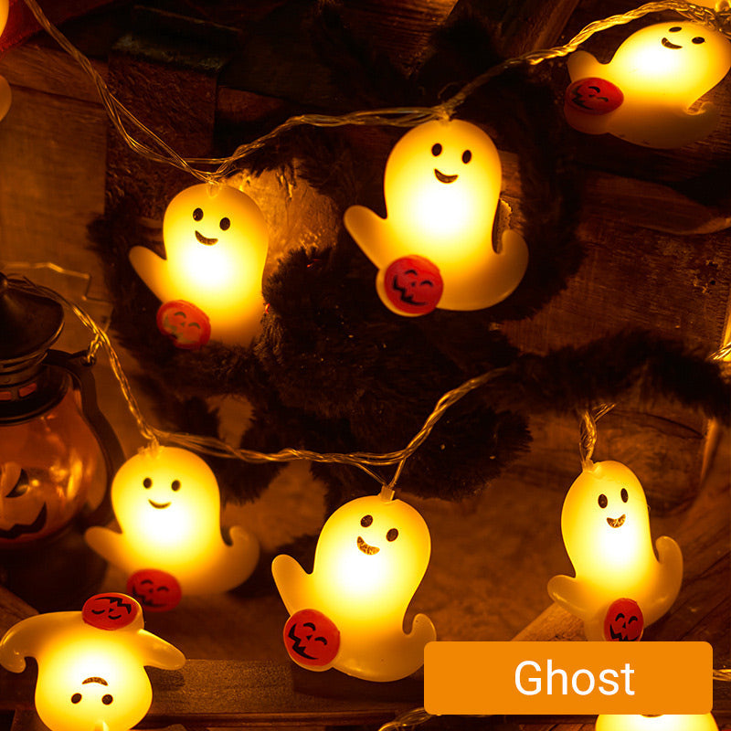 Guirlande Lumineuse Halloween à Piles – 2 Modes (Fixe et Clignotant), 3m 10 LED