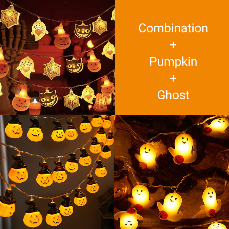 Guirlande Lumineuse Halloween à Piles – 2 Modes (Fixe et Clignotant), 3m 10 LED