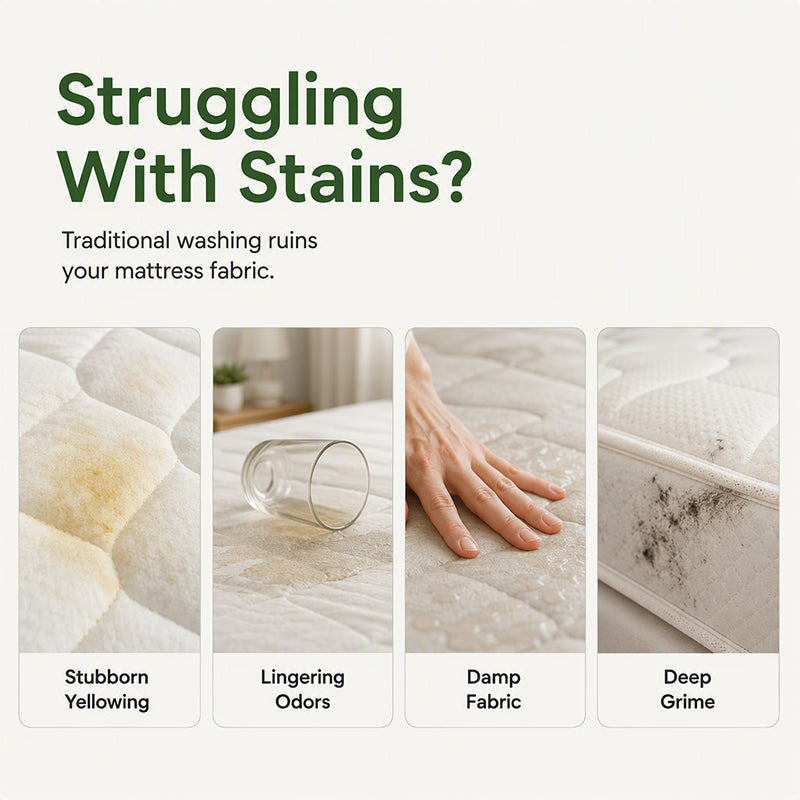 Nettoyant sec en mousse sans rinçage pour matelas – Aide à éliminer les taches et les odeurs, pour matelas et tissus d'ameublement