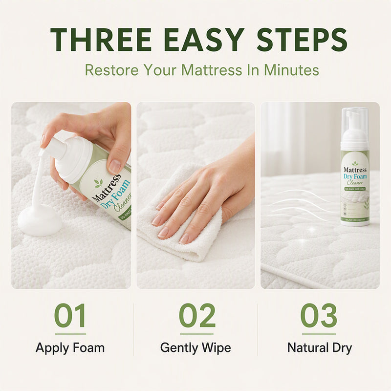 Nettoyant sec en mousse sans rinçage pour matelas – Aide à éliminer les taches et les odeurs, pour matelas et tissus d'ameublement