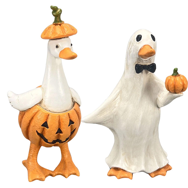 DÉCO D'HALLOWEEN ENNUYANTE ? Ensemble de canards effrayants – Peints à la main, 5 personnages, résistants aux intempéries – Pour étagères, bureaux et extérieur !