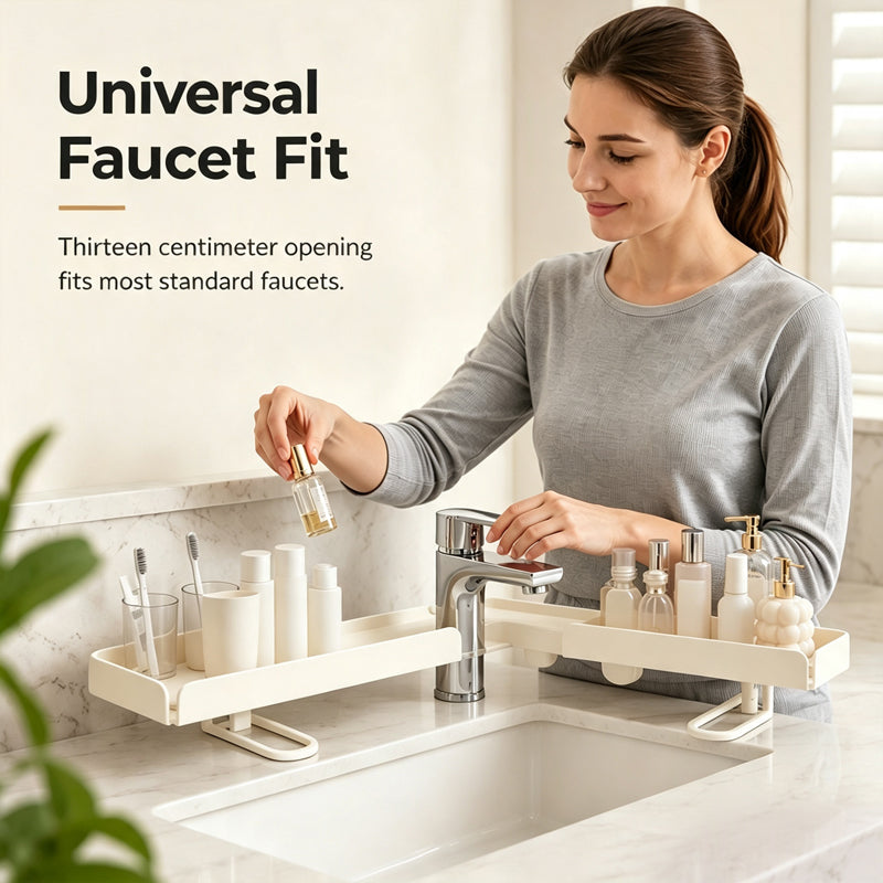 Étagère de rangement pliable en acier 2026 : une étagère sans perçage pouvant être installée au-dessus d'un robinet, dotée de supports réglables pour une installation facile.