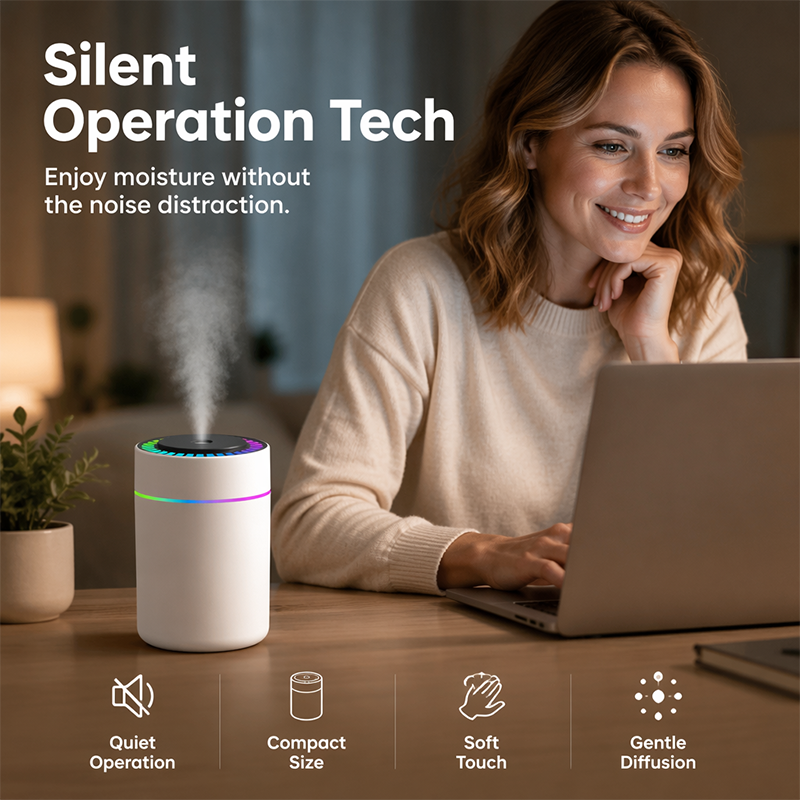 Mini humidificateur d'air USB avec lumière colorée pour chambre et voiture