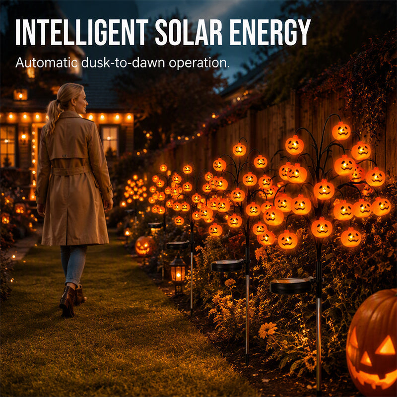 Guirlande lumineuse solaire d'Halloween en forme de citrouilles étanches 2026