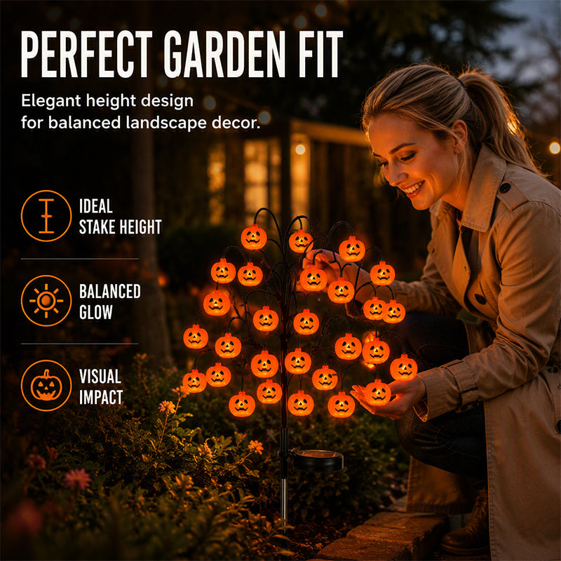 Guirlande lumineuse solaire d'Halloween en forme de citrouilles étanches 2026