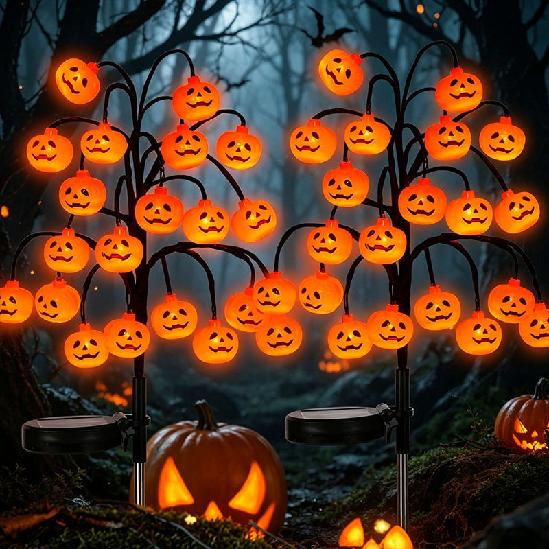 Guirlande lumineuse solaire d'Halloween en forme de citrouilles étanches 2026