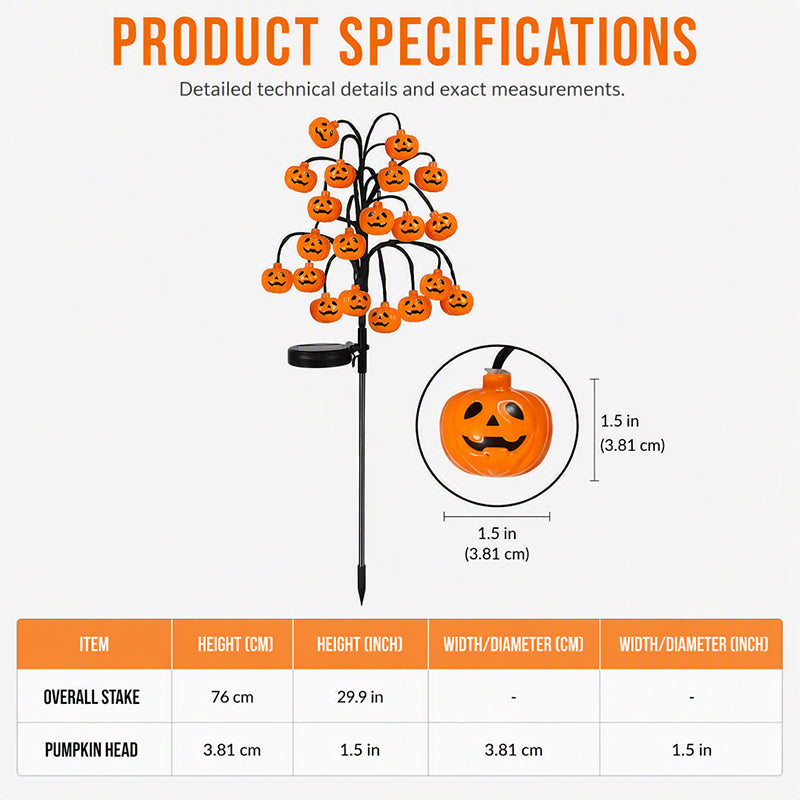 Guirlande lumineuse solaire d'Halloween en forme de citrouilles étanches 2026