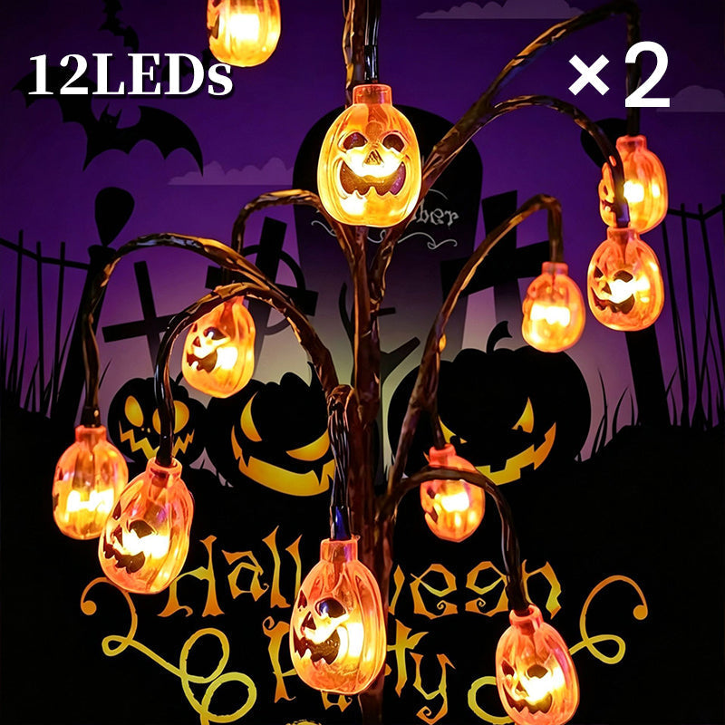 Guirlande lumineuse solaire d'Halloween en forme de citrouilles étanches 2026
