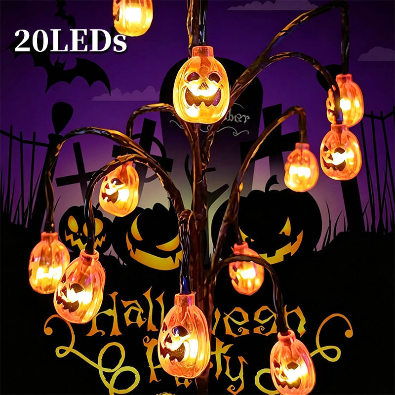Guirlande lumineuse solaire d'Halloween en forme de citrouilles étanches 2026