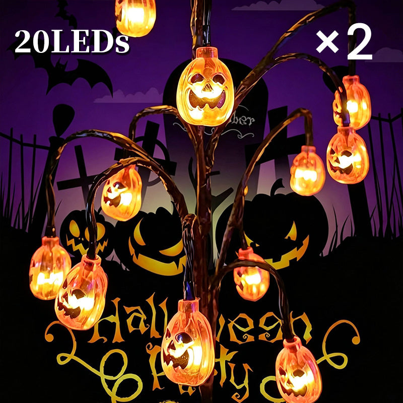 Guirlande lumineuse solaire d'Halloween en forme de citrouilles étanches 2026
