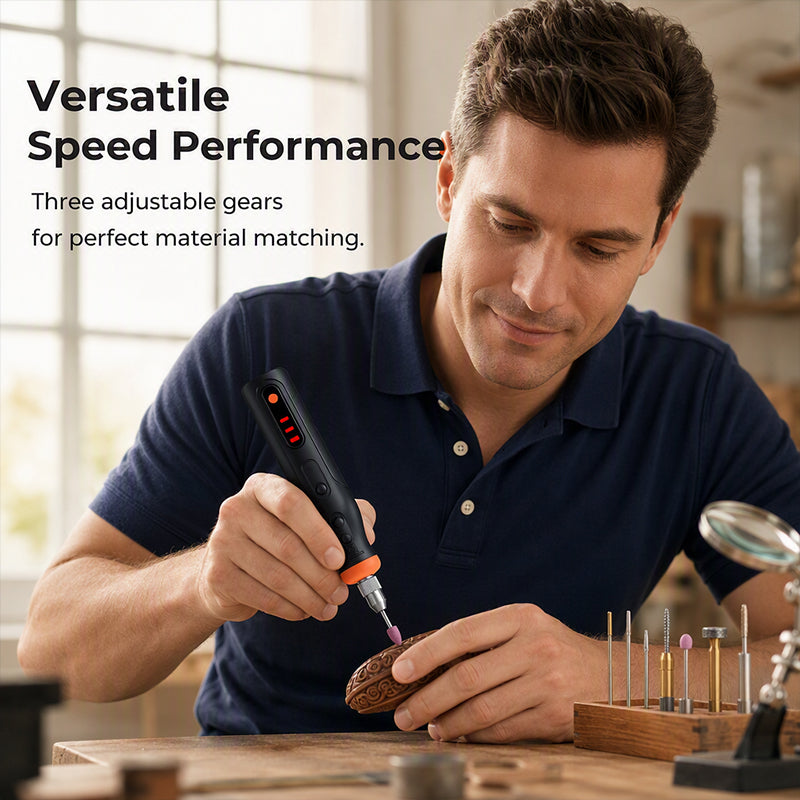 Mini-outil rotatif sans fil – Vitesse variable, rechargeable par USB, avec accessoires, pour les petites tâches de bricolage