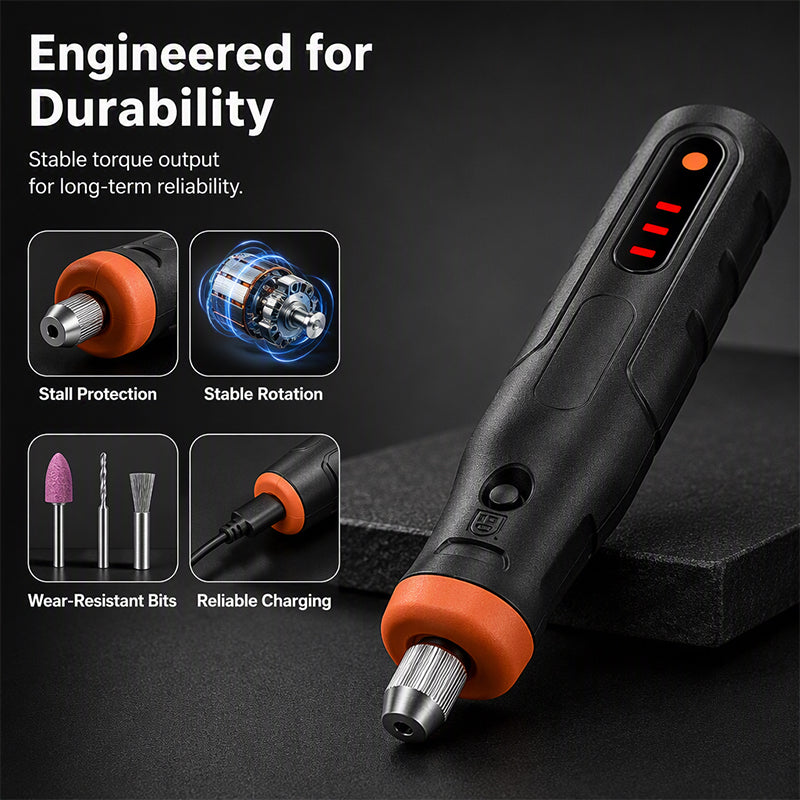 Mini-outil rotatif sans fil – Vitesse variable, rechargeable par USB, avec accessoires, pour les petites tâches de bricolage