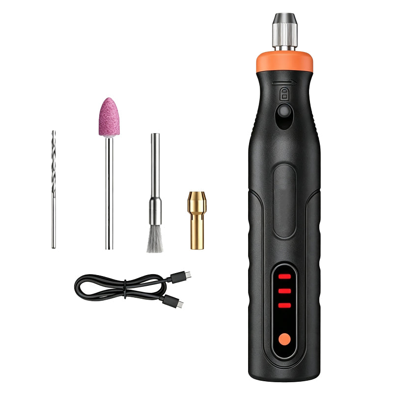 Mini-outil rotatif sans fil – Vitesse variable, rechargeable par USB, avec accessoires, pour les petites tâches de bricolage
