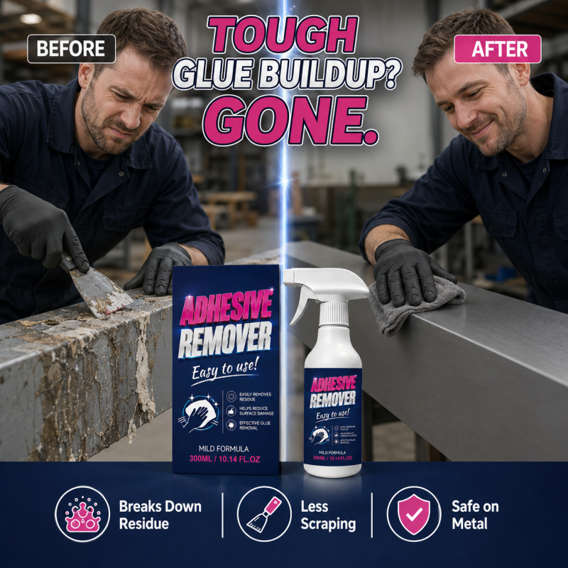Dégraissant adhésif multi-surfaces en spray - Formule douce Dissout autocollants, rubans adhésifs et étiquettes - Idéal pour le verre, le métal, le plastique et le bois traité