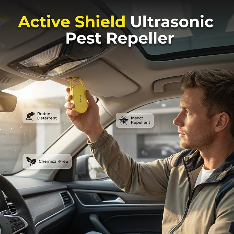 Répulsif antiparasitaire à ultrasons portable avec crochet de suspension pour voiture