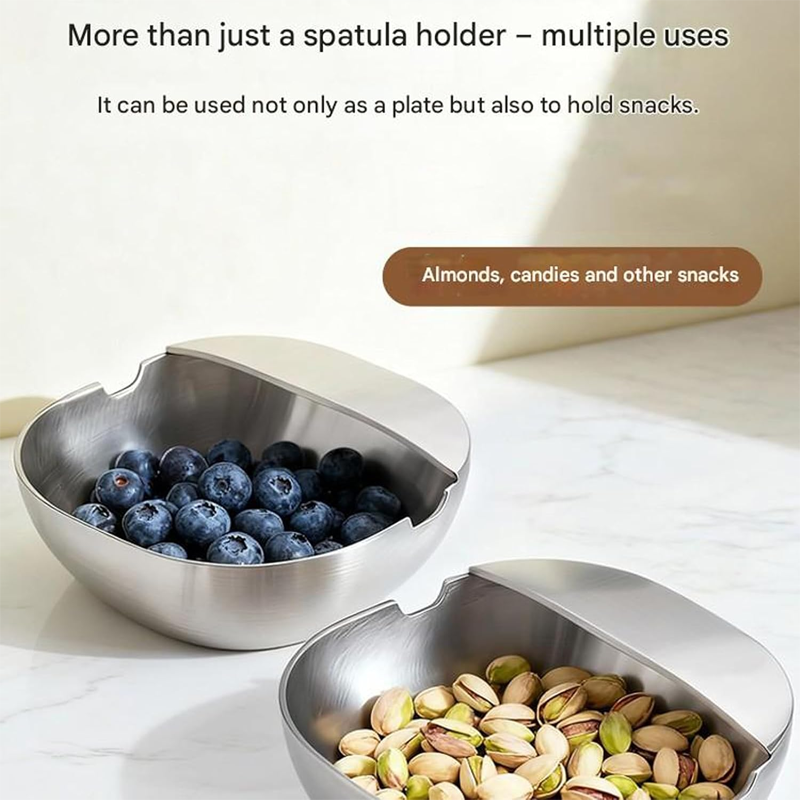Repose-cuillère en acier inoxydable - Acier inoxydable 304 de qualité alimentaire, résistant à la rouille, pour plan de travail de cuisine, lavable au lave-vaisselle