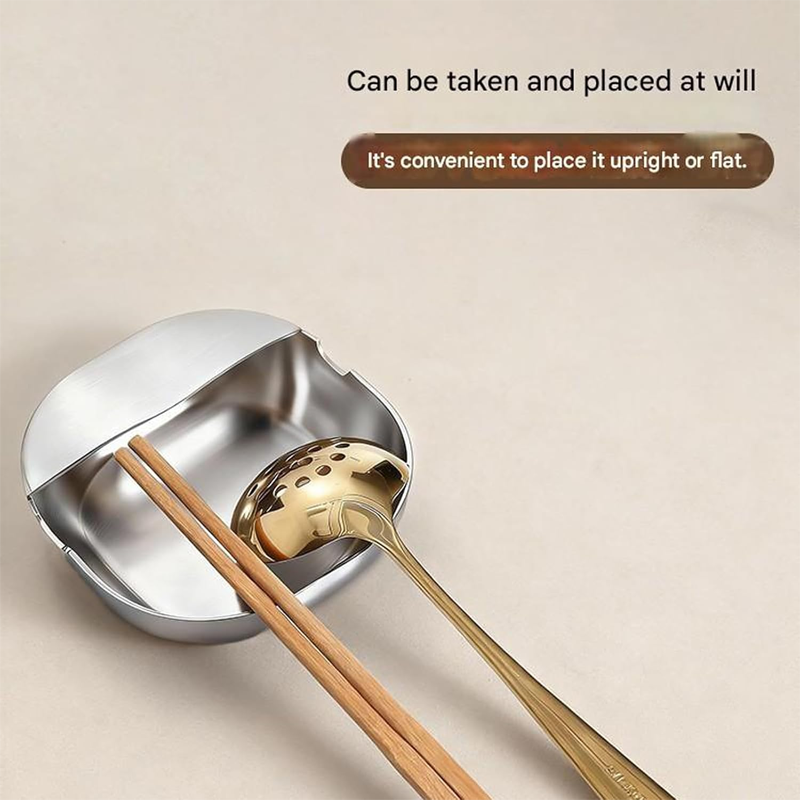 Repose-cuillère en acier inoxydable - Acier inoxydable 304 de qualité alimentaire, résistant à la rouille, pour plan de travail de cuisine, lavable au lave-vaisselle