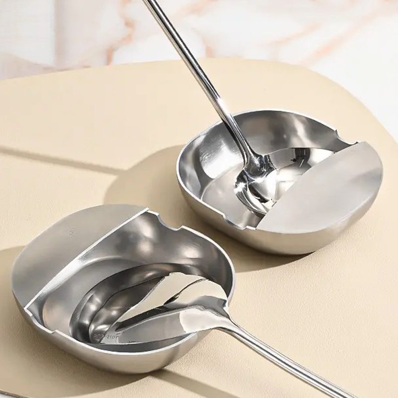 Repose-cuillère en acier inoxydable - Acier inoxydable 304 de qualité alimentaire, résistant à la rouille, pour plan de travail de cuisine, lavable au lave-vaisselle