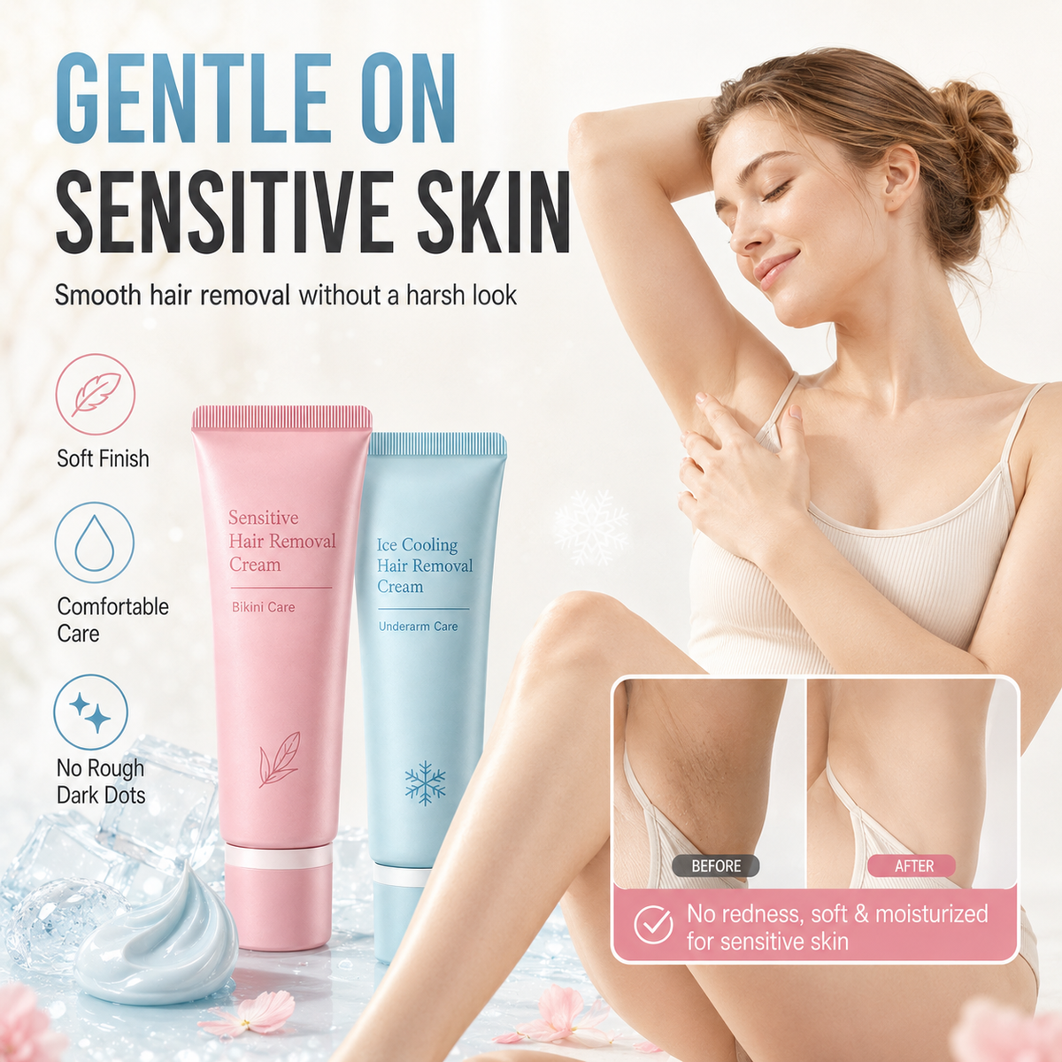 CRÈME DÉPILATOIRE TOP PICK 2026 – Enrichie en huile de rose et de lavande, éclaircissante à la niacinamide – Inhibe la repousse, une douceur longue durée !