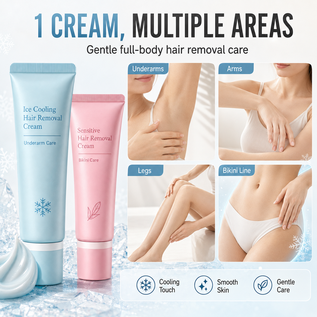 CRÈME DÉPILATOIRE TOP PICK 2026 – Enrichie en huile de rose et de lavande, éclaircissante à la niacinamide – Inhibe la repousse, une douceur longue durée !