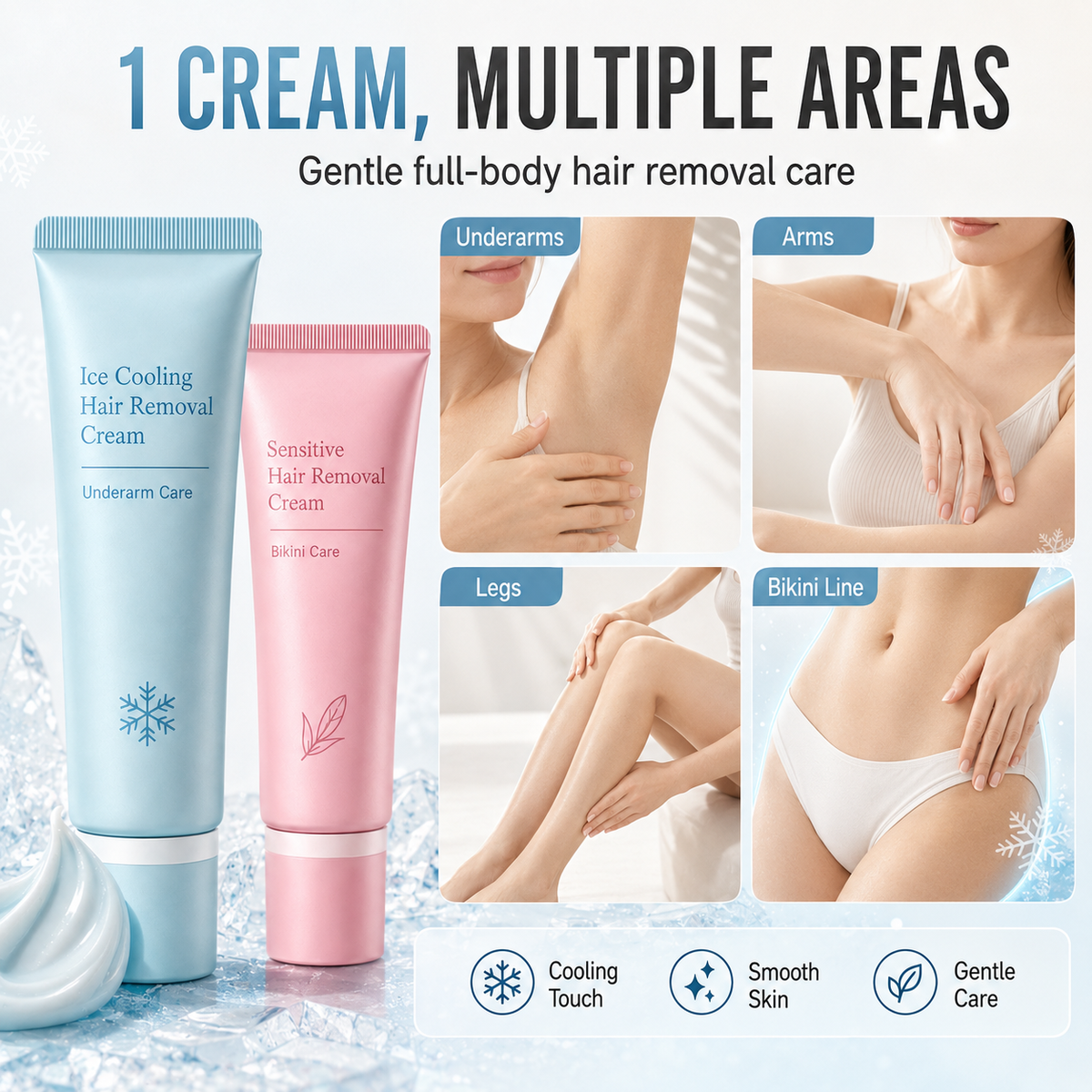 CRÈME DÉPILATOIRE TOP PICK 2026 – Enrichie en huile de rose et de lavande, éclaircissante à la niacinamide – Inhibe la repousse, une douceur longue durée !
