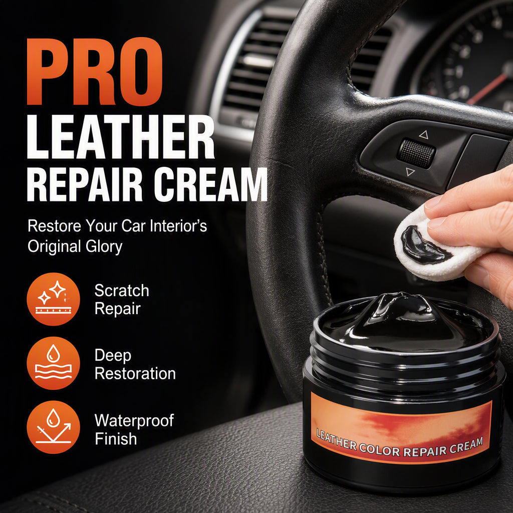 Pâte de réparation intérieure de voiture multi-usage – Cire à base d'eau avec restauration profonde des couleurs – Idéale pour le cuir, le plastique et les éraflures de tableau de bord