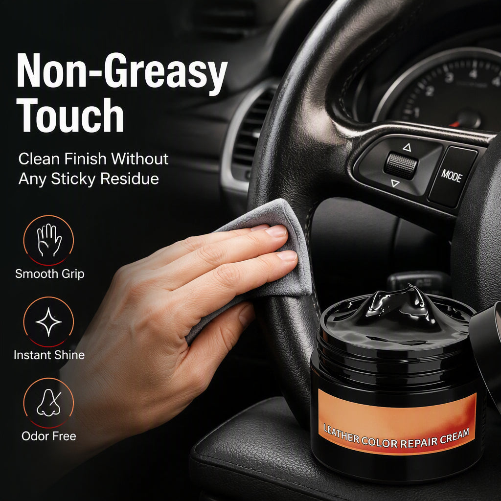 Pâte de réparation intérieure de voiture multi-usage – Cire à base d'eau avec restauration profonde des couleurs – Idéale pour le cuir, le plastique et les éraflures de tableau de bord