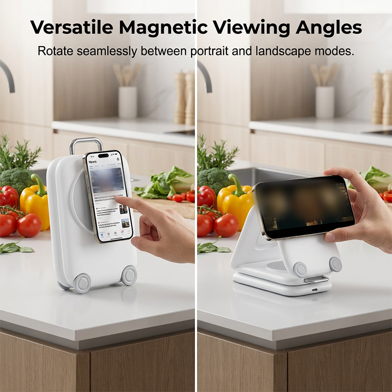 Support de chargeur sans fil magnétique pliable 3 en 1