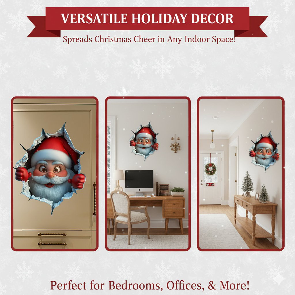 Stickers muraux 3D La surprise du Père Noël
