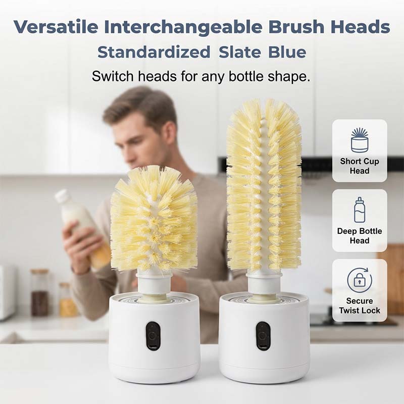 Brosse rotative électrique en forme de coupelle avec base d'aspiration
