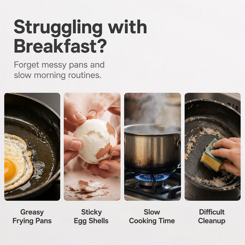 Pocheuse à œufs double cavité pour micro-ondes – Cuisson rapide sans huile, PP de qualité alimentaire et polyvalente. Parfait pour les matins pressés – un petit-déjeuner sain en quelques minutes !