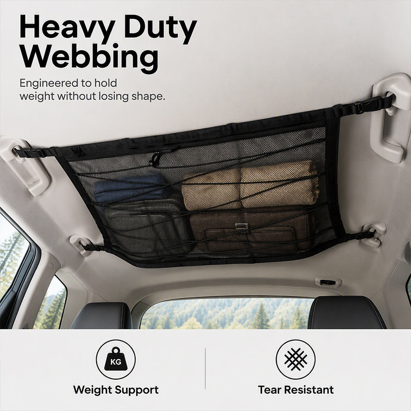 Sac de rangement de plafond de voiture avec boucles réglables