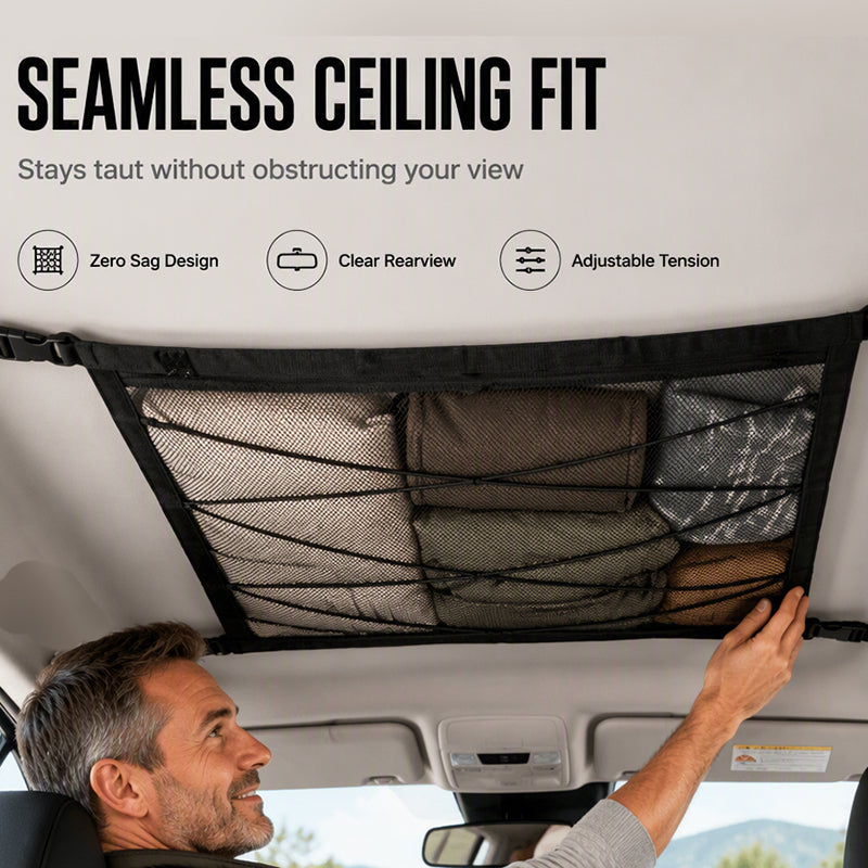 Sac de rangement de plafond de voiture avec boucles réglables