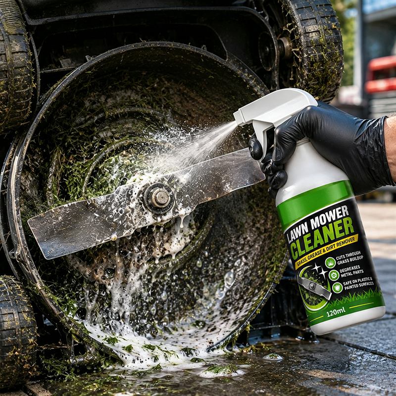 Spray Nettoyant Express pour Tondeuse - Formule Moussante Dissout Graisse et Herbe - Idéal pour les Pièces en Métal, Plastique et Peintes