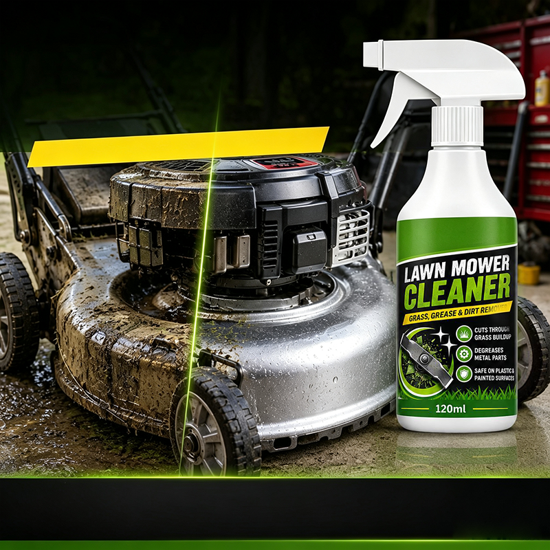Spray Nettoyant Express pour Tondeuse - Formule Moussante Dissout Graisse et Herbe - Idéal pour les Pièces en Métal, Plastique et Peintes