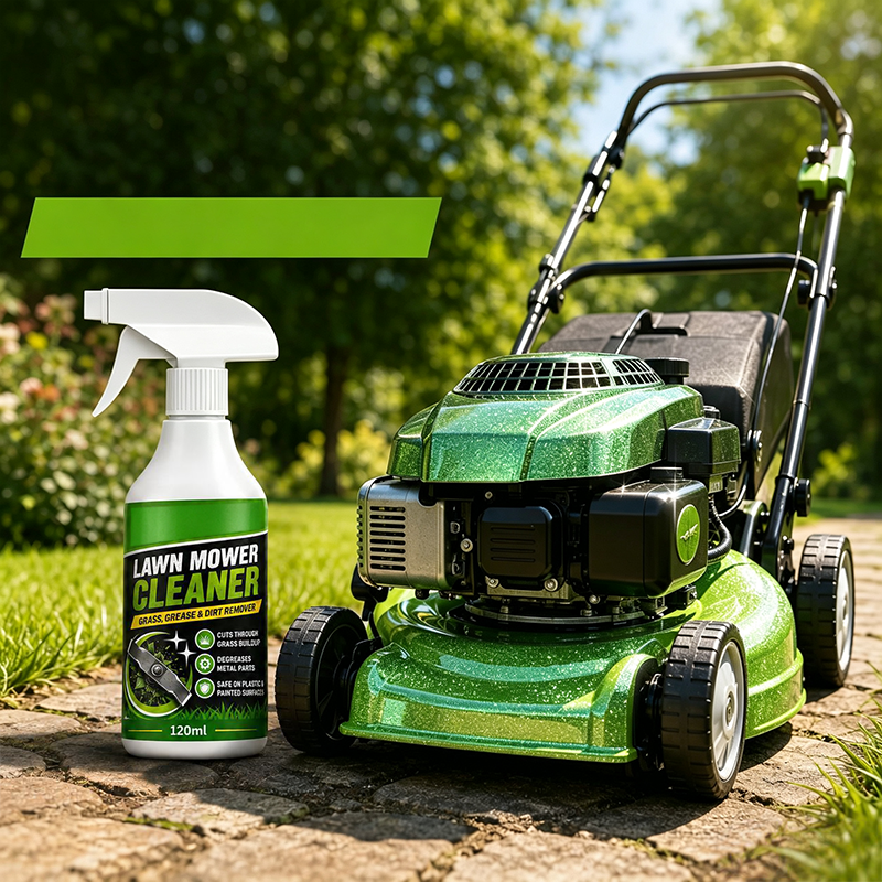 Spray Nettoyant Express pour Tondeuse - Formule Moussante Dissout Graisse et Herbe - Idéal pour les Pièces en Métal, Plastique et Peintes