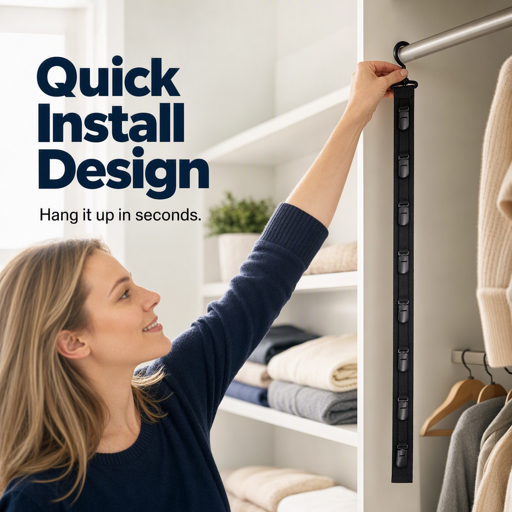 Porte-casquettes mural à 8 clips – Idéal pour économiser de l'espace et exposer votre collection de casquettes, pour chambre, placard