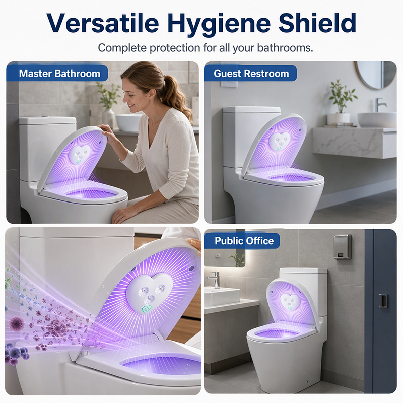 Stérilisateur UV pour toilettes – capteur intelligent, design en forme de cœur, garde les toilettes plus fraîches grâce à la lumière UV !