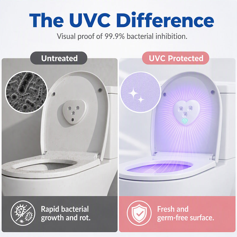 Stérilisateur UV pour toilettes – capteur intelligent, design en forme de cœur, garde les toilettes plus fraîches grâce à la lumière UV !