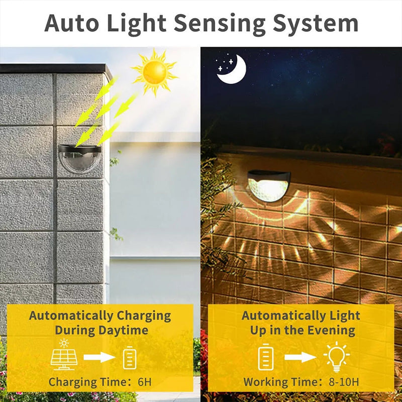 Lumières solaires décoratives étanches pour clôture extérieure