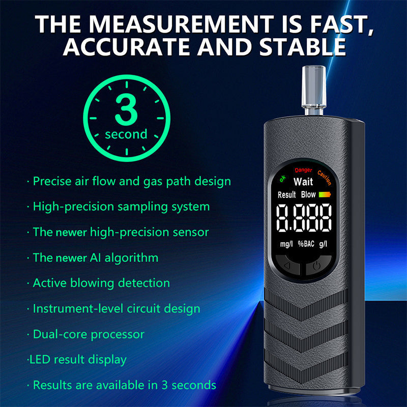 Éthylotest rechargeable avec écran LCD et annonce vocale