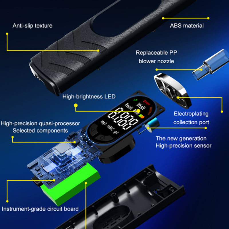 Éthylotest rechargeable avec écran LCD et annonce vocale