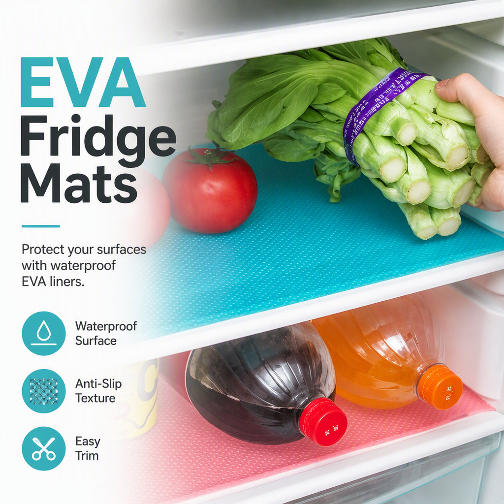 MAINTENANT ! Doublures d'étagères de réfrigérateur imperméables – Antidérapantes, faciles à nettoyer et de qualité alimentaire – Gardent les étagères du réfrigérateur fraîches et organisées
