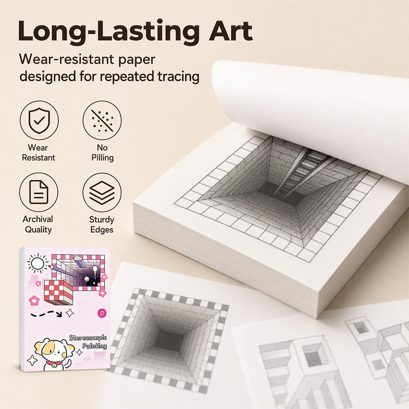 Livre de dessin stéréoscopique 3D pour enfants avec activités de coloriage et de découpage en papier