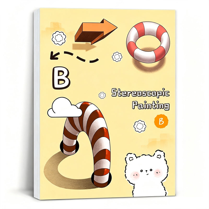 Livre de dessin stéréoscopique 3D pour enfants avec activités de coloriage et de découpage en papier