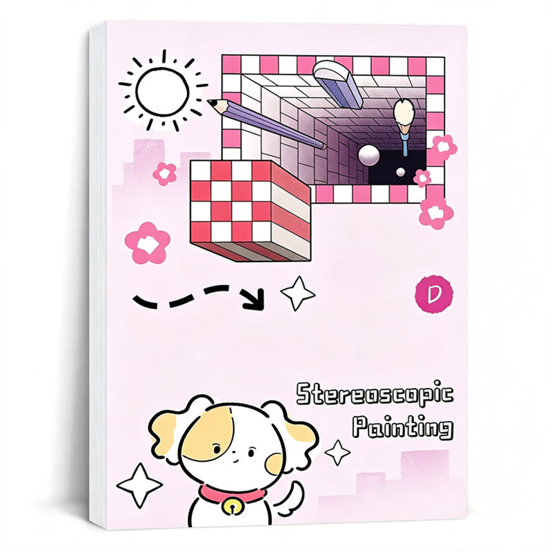 Livre de dessin stéréoscopique 3D pour enfants avec activités de coloriage et de découpage en papier
