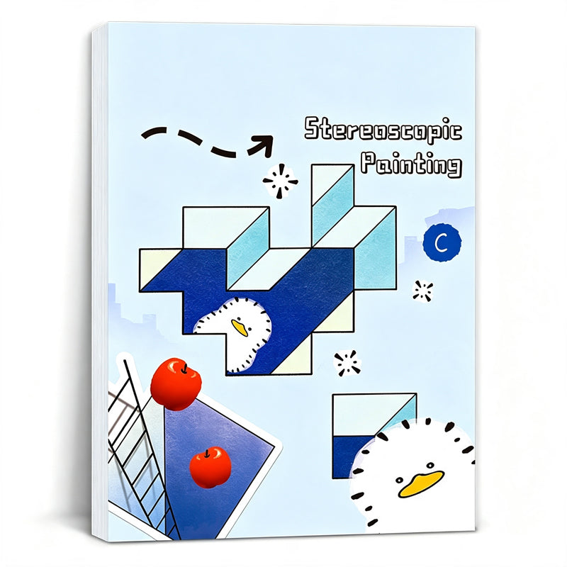 Livre de dessin stéréoscopique 3D pour enfants avec activités de coloriage et de découpage en papier