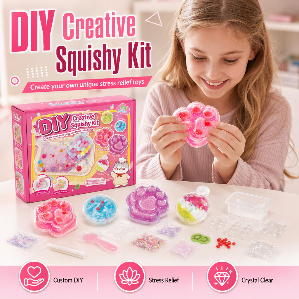 Kit de jouets souples de glace frite DIY – Créatif, sensoriel, anti-stress, tout-en-un